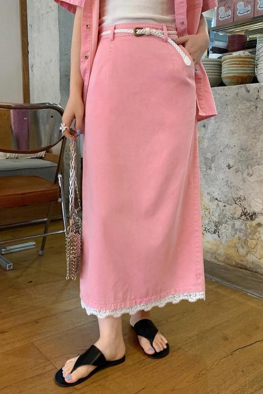 WHO KNOWS 粉色牛仔衬衫半裙套装 20439 商品图7