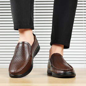 凯撒KAISER男士牛皮洞洞皮鞋 春夏透气商务休闲百搭