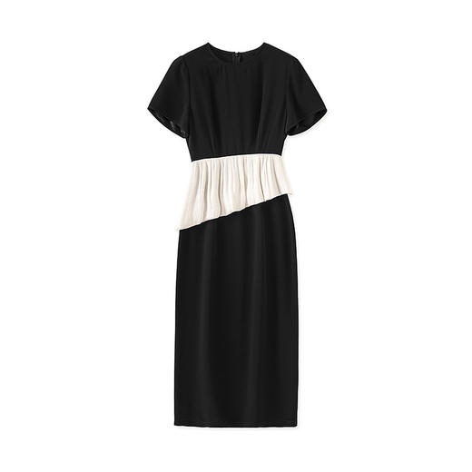 「高货wl」全新升级【铂金会员367/天猫489/差价122】(03818)洛诗琳气质醋酸缎面拼接连衣裙2025夏季新款收腰显瘦裙子 商品图2