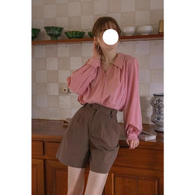 裁缝学苑AH07法式复古宽松尖领小V领灯笼袖衬衫纸样小衫样板