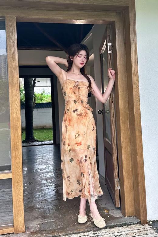 SIA SAYLOR 法式荷叶边碎花吊带连衣裙 20415 商品图3