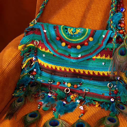 苏苏姐家雀羽串珠包手工DIY钩针编织毛线团自制包包材料包 商品图4