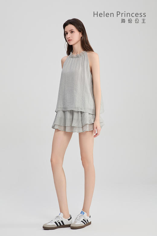 温柔风挂脖木耳边套装 商品图7