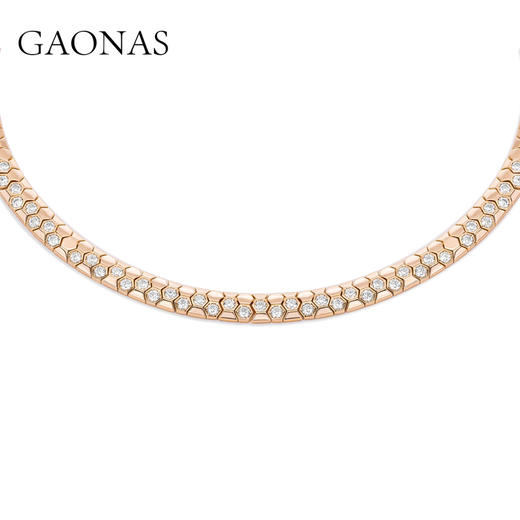 GAONAS 高纳仕项链 柏林热吻 时尚蜂巢金色颈链 11418XGO 商品图1