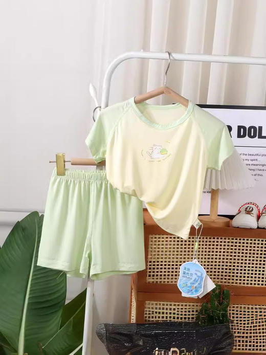 （两套5折）儿童男女款中小童A类无骨莫代尔短袖家居服套装 商品图4