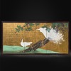 独角鹿西洋古董 19世纪日本江户时代出品「白羽孔雀」主题金地纸本设色六曲屏风 商品缩略图0