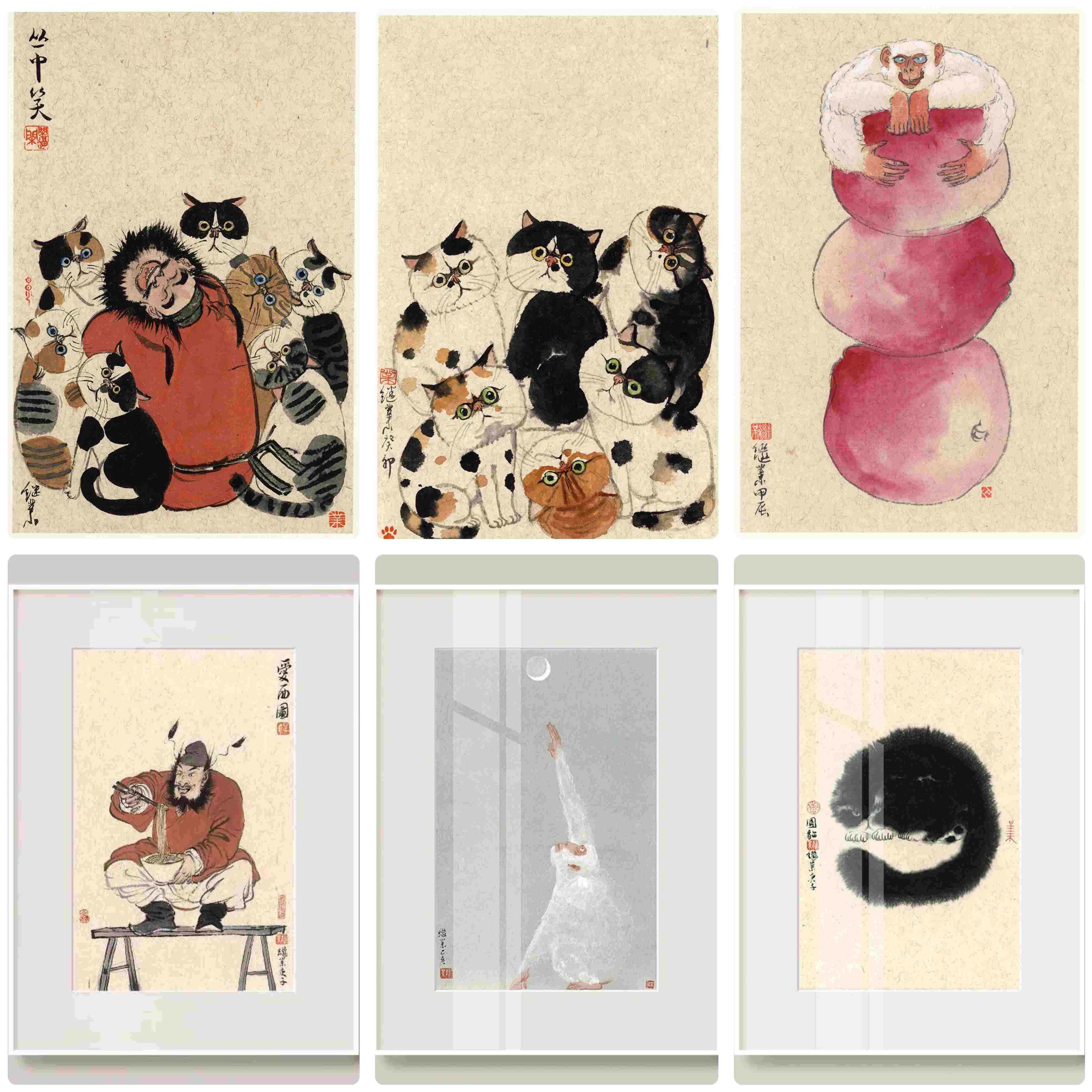 薛继业水墨连框高精版画47*35有框客厅卧室卫生间走廊装饰画