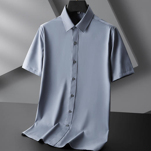 【竹纤维】【DDP】大依优型大码短袖衬衫夏装半袖衬衣胖子时尚休闲色百搭免烫上衣胖子男士 商品图2