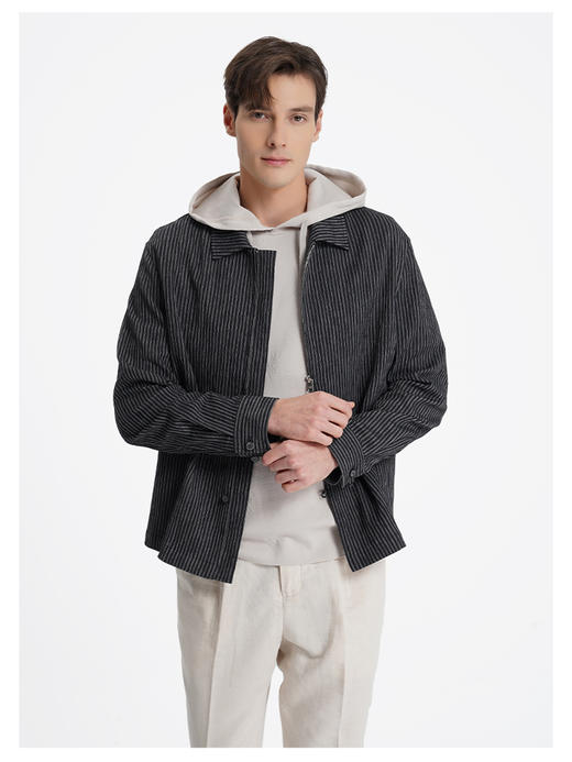 callisto璀璨黑进口棉麻混纺外套 商品图2