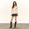 Ariseism 美式复古V领修身针织毛衣女春秋新款上衣 商品缩略图3