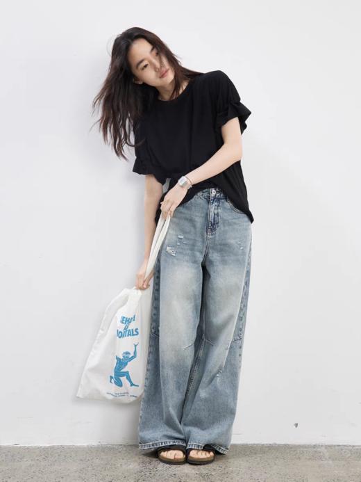 步履不停/5B18133C/压胶小飞袖T恤 商品图2