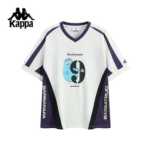 Kappa卡帕背靠背运动短袖男士2025夏季新款透气V领t恤休闲上衣女K0F52TD65 商品图1