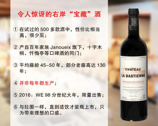 【尾货9瓶，整箱更优惠】98分大年波尔多右岸“宝藏”酒：巴斯蒂酒庄正牌干红（2016年） 商品图0