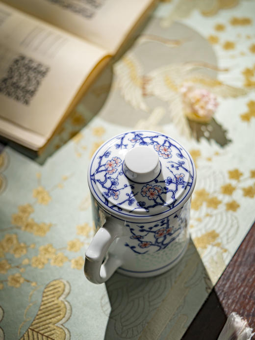 富玉 |  景德镇陶瓷手绘早春茶漏杯大容量水杯带盖水杯 商品图2
