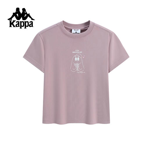 Kappa卡帕背靠背运动短袖女士2025夏季新款宽松纯棉t恤透气上衣潮K0F62TD74 商品图1