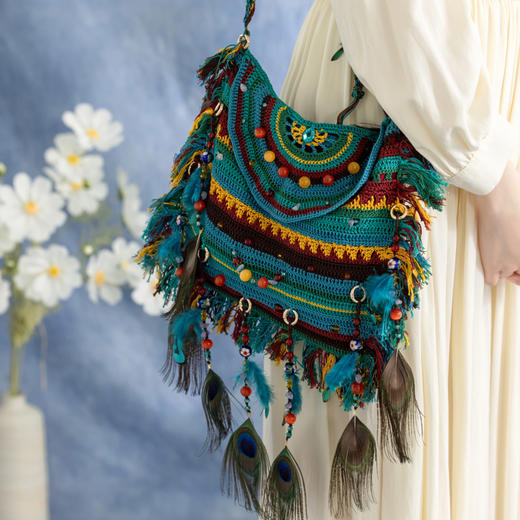 苏苏姐家雀羽串珠包手工DIY钩针编织毛线团自制包包材料包 商品图1