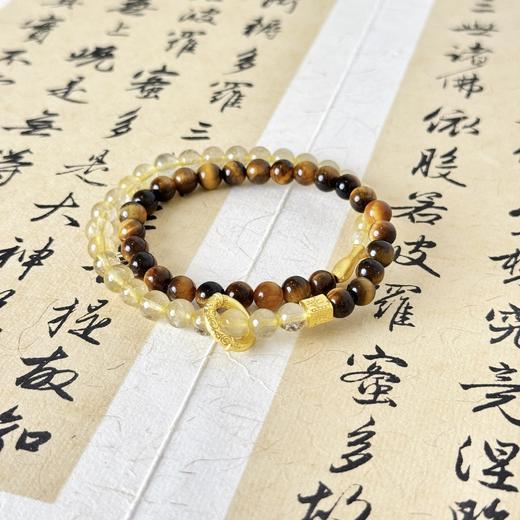 【敦煌小鱼儿·虎眼石金发晶双圈手串】敦煌福泽小众虎眼石金发晶 水晶手串男女 双圈手串 商品图6