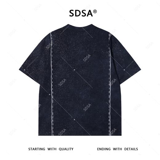 夏季高级感新款男士精致韩系虚线字母印花短袖T恤宽松圆领上衣 商品图5