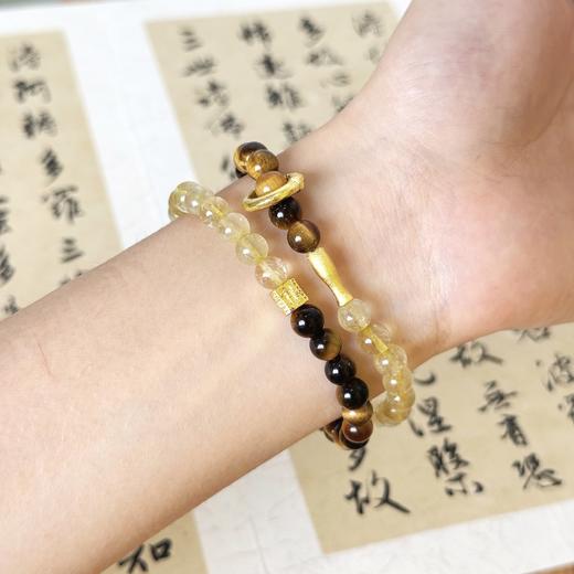【敦煌小鱼儿·虎眼石金发晶双圈手串】敦煌福泽小众虎眼石金发晶 水晶手串男女 双圈手串 商品图0