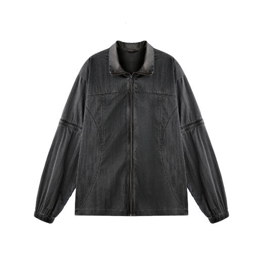 BJHG不计后果可拆卸短袖衬衫男夏季设计感拼接做旧美式休闲短袖 商品图4