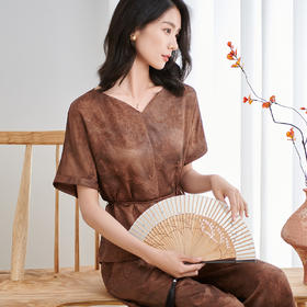 【提花衬衫】时尚简约印染不规则设计衬衣2504