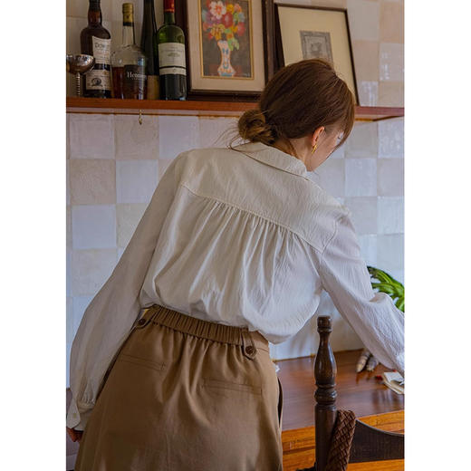 裁缝学苑AH07法式复古宽松尖领小V领灯笼袖衬衫纸样小衫样板 商品图5