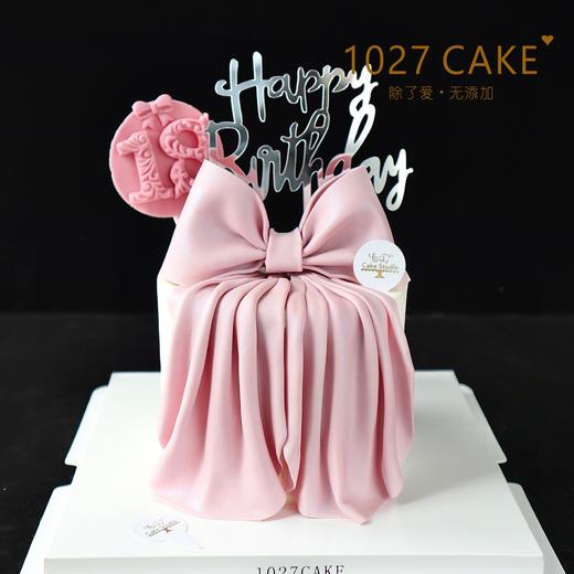 1027CAKE | 翻糖粉色蝴蝶结蛋糕 商品图0