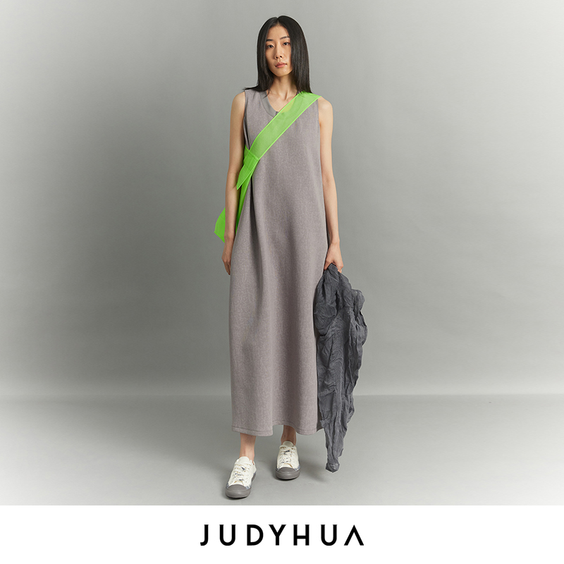 沉睡系列后开衩连衣裙