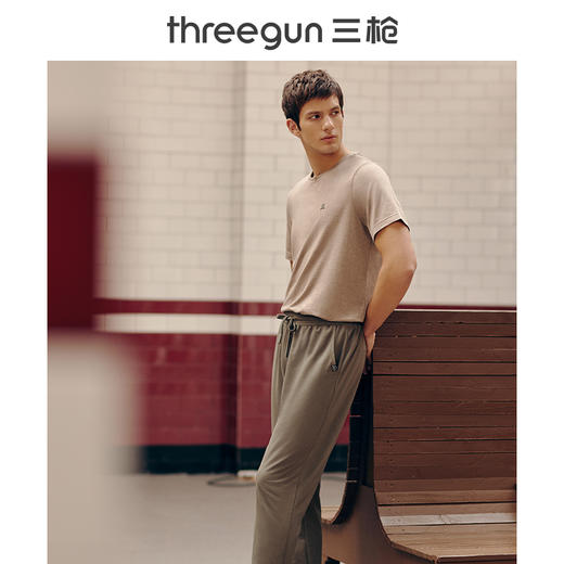 Threegun三枪 【浄呼吸】圆领男士短袖T恤-23457A211 商品图6