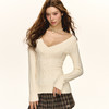 Ariseism 美式复古V领修身针织毛衣女春秋新款上衣 商品缩略图4