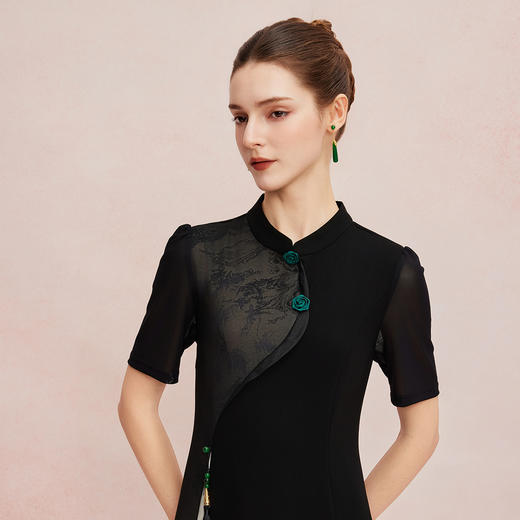 QF8B2斯尔丽25新款改良旗袍旗开得胜不挑身材精致流苏连衣裙 商品图9