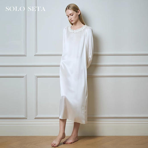 Solo seta22姆米重磅真丝睡裙女法式纯色桑蚕丝家居服2025甜美 商品图1