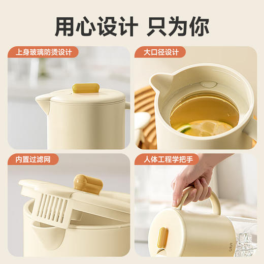 【6F】多样屋（TAYOHYA）UKA半包款玻璃壶冷水壶耐高温加厚防爆高硼硅玻璃杯家用果茶水壶 半包冷水壶 1500ml 商品图7
