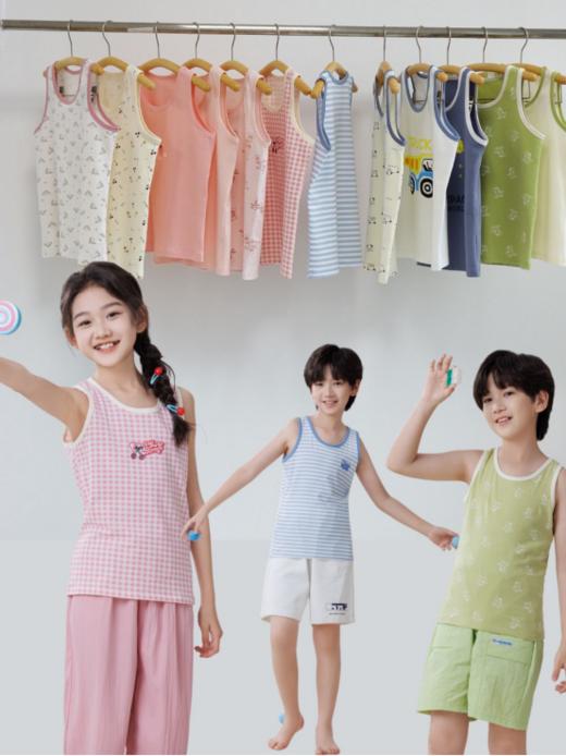 （2件起拍，单拍不发）🌞软弹亲肤！元气活泼穿搭~【RIOROT纯棉印花夏日萌趣小背心】💪孩子穿上就不肯脱的印花小背心🎁 软乎乎的超柔精梳棉面料，上身柔软透气，细腻亲肤  商品图1