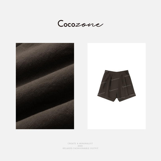 COCO ZONE 刘一一  【天丝麻混纺】日常通勤小A型短裤CD2A1025 商品图2