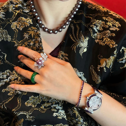 GAONAS/高纳仕 T方钻经典臻奢贵气百搭防水 紫色手表腕表11414SPR 商品图4