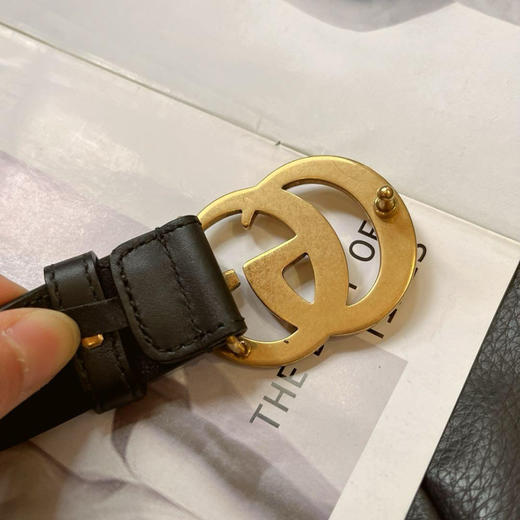 Gucci logo 黑金 腰带 商品图1