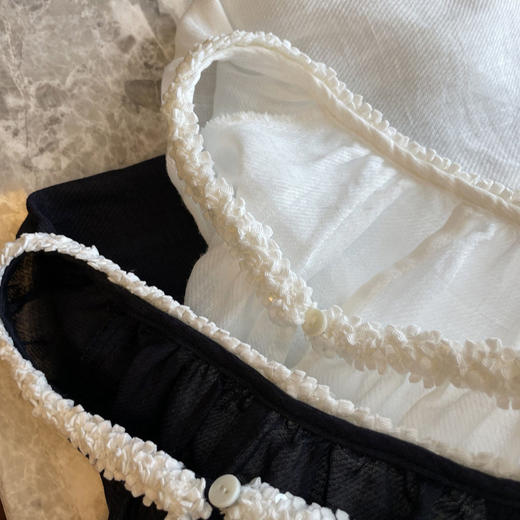 一眼就相中的款！！巨推！2025法式捏褶花边领灯笼袖宽松苎麻衬衫上衣！ 商品图2