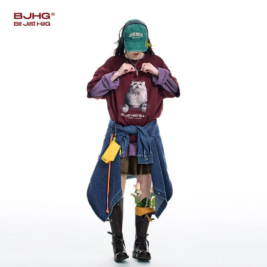 BJHG不计后果 小猫抓鱼t恤金鱼挂饰潮流趣味设计感衣服饰品装饰 商品图3