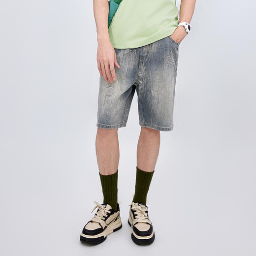 【新品上市】HX 夏季水洗牛仔五分裤宽松C207520017101 商品图0