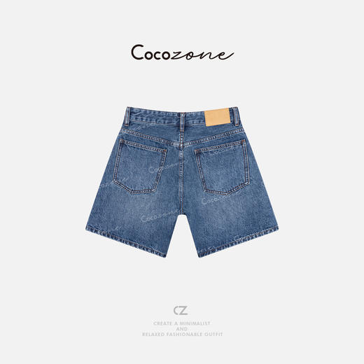 COCO ZONE 刘一一【100棉】复古做旧水洗高腰牛仔短裤CD1A0699 商品图3
