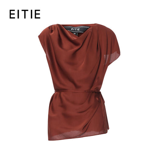 EITIE爱特爱2025夏季新款优雅气质荡领显瘦收腰上衣8213923 商品图6