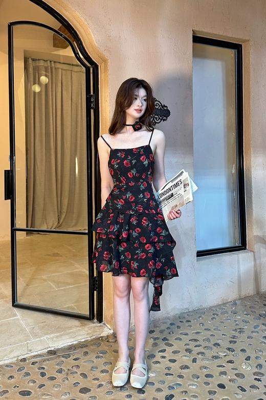 SIA SAYLOR 浪漫玫瑰吊带短裙 20433 商品图6