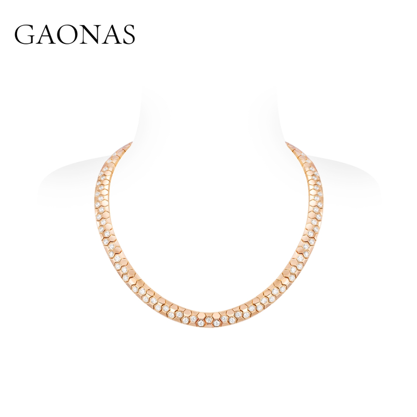 GAONAS 高纳仕项链 柏林热吻 时尚蜂巢金色颈链 11418XGO