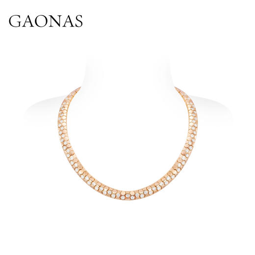 GAONAS 高纳仕项链 柏林热吻 时尚蜂巢金色颈链 11418XGO 商品图0