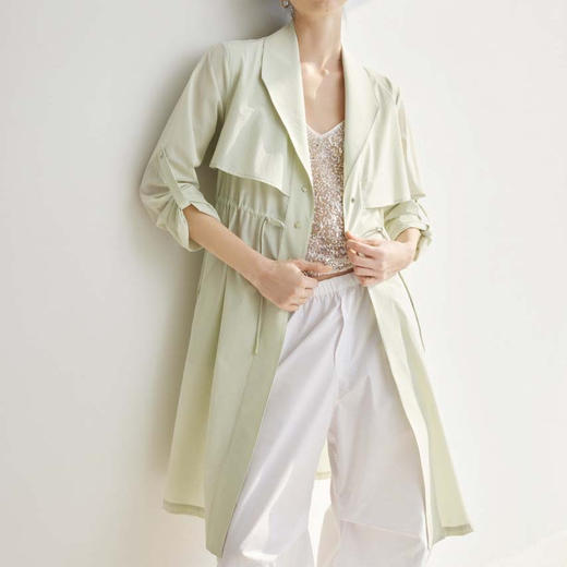 「K」洛诗琳13427时尚休闲款风衣2025新款气质中长款薄外套女299 商品图3