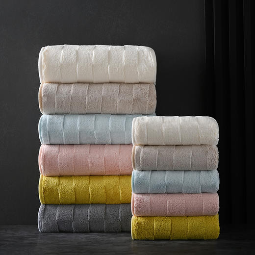 【独立包装5条】珊瑚绒毛巾吸水速干加厚洗澡成人洗脸礼品浴巾 商品图2