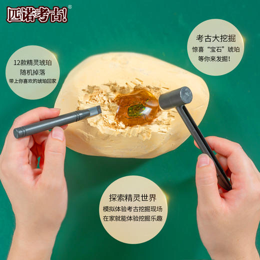 【琥珀昆虫精灵+花卉植物琥珀】匹诺考古挖掘琥珀昆虫精灵玩具考古挖掘宝石琥珀探索寻宝手工玩具 商品图2
