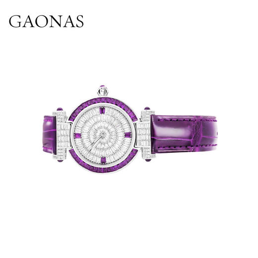 GAONAS/高纳仕 T方钻经典臻奢贵气百搭防水 紫色手表腕表11414SPR 商品图1