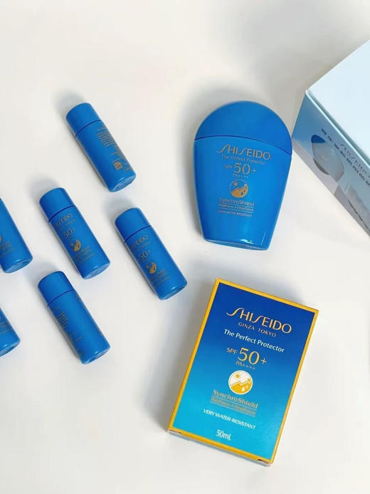 预售5-7天！国柜资生堂蓝胖子防晒霜买50ml 送49ml  uPF50+防水防汗 商品图1